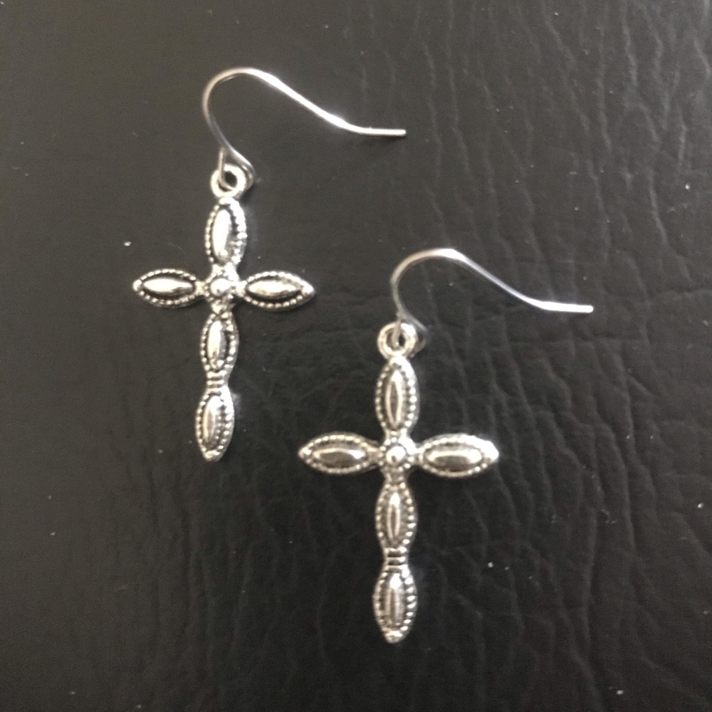 ⚡️ Tibetan Cross Silver Earrings  NEW